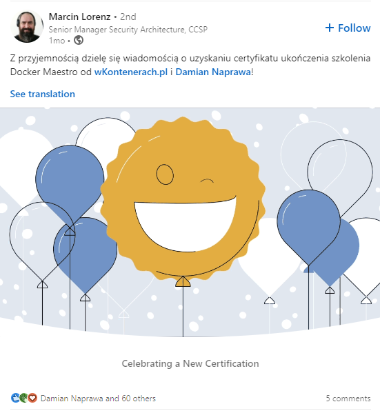 Opinia Marcina Lorenza — Docker Maestro
